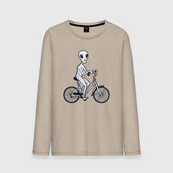 Мужской лонгслив Пришелец на велике