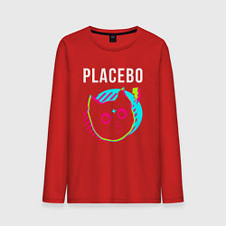 Лонгслив хлопковый мужской Placebo rock star cat, цвет: красный