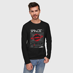Лонгслив хлопковый мужской Space streetwear, цвет: черный — фото 2