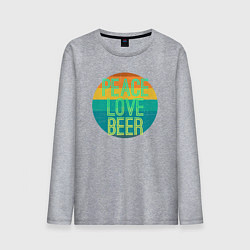 Мужской лонгслив Peace love beer