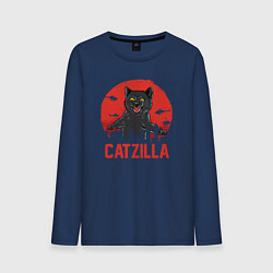 Лонгслив хлопковый мужской Catzilla, цвет: тёмно-синий