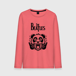 Лонгслив хлопковый мужской The Beatles - rock panda, цвет: коралловый