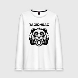 Лонгслив хлопковый мужской Radiohead - rock panda, цвет: белый