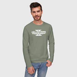 Лонгслив хлопковый мужской Helldivers 2: Logo, цвет: авокадо — фото 2
