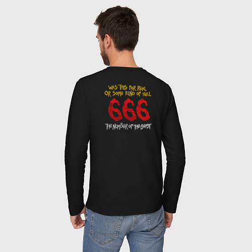 Мужской лонгслив Iron Maiden The Number Of The Beast 666 / Черный – фото 4