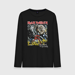 Лонгслив хлопковый мужской Iron Maiden The Number Of The Beast 666, цвет: черный
