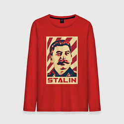 Лонгслив хлопковый мужской Stalin face, цвет: красный