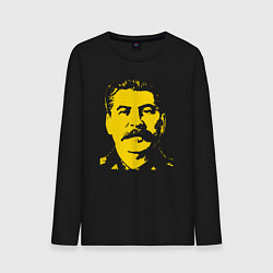 Лонгслив хлопковый мужской Yellow Stalin, цвет: черный