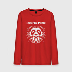 Лонгслив хлопковый мужской Depeche Mode rock panda, цвет: красный