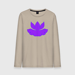 Лонгслив хлопковый мужской Узорный лотос с листиком, цвет: миндальный