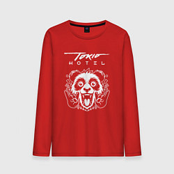 Лонгслив хлопковый мужской Tokio Hotel rock panda, цвет: красный