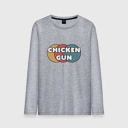 Лонгслив хлопковый мужской Chicken gun круги, цвет: меланж