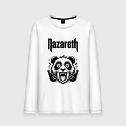 Лонгслив хлопковый мужской Nazareth - rock panda, цвет: белый