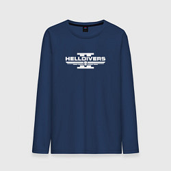 Лонгслив хлопковый мужской Helldivers 2 - white, цвет: тёмно-синий