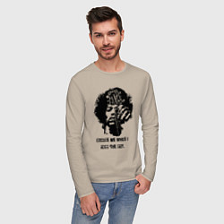 Лонгслив хлопковый мужской James Marshall Hendrix, цвет: миндальный — фото 2