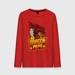 Лонгслив хлопковый мужской Dragon papa, цвет: красный