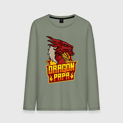 Лонгслив хлопковый мужской Dragon papa, цвет: авокадо