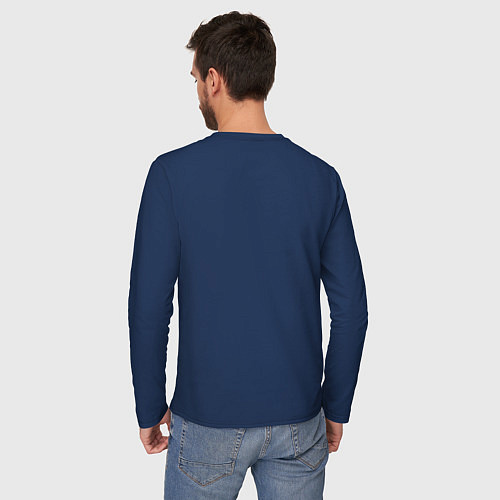 Мужской лонгслив Мультяшные бобры / Тёмно-синий – фото 4