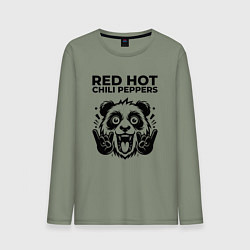 Лонгслив хлопковый мужской Red Hot Chili Peppers - rock panda, цвет: авокадо