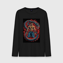 Мужской лонгслив Боец и синий дракон