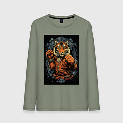 Мужской лонгслив Тигр тайский боксер