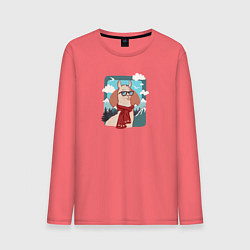 Мужской лонгслив Крутая лама покоряет горы