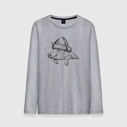 Мужской лонгслив Новогодняя хрюшка