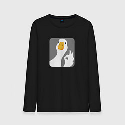 Лонгслив хлопковый мужской Гусь-нормусь, цвет: черный