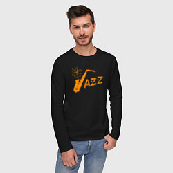 Лонгслив хлопковый мужской Jazz sax, цвет: черный — фото 2