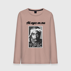 Лонгслив хлопковый мужской 2pac Art All eayz on me, цвет: пыльно-розовый