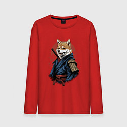 Мужской лонгслив Собака Сиба-ину самурай