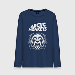 Лонгслив хлопковый мужской Arctic Monkeys rock panda, цвет: тёмно-синий