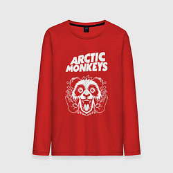 Лонгслив хлопковый мужской Arctic Monkeys rock panda, цвет: красный