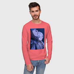 Лонгслив хлопковый мужской Провожающая в последний путь Фрирен, цвет: коралловый — фото 2