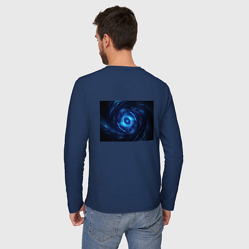 Мужской лонгслив Взрыв синий геометрической абстракции / Тёмно-синий – фото 4