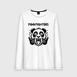 Лонгслив хлопковый мужской Foo Fighters - rock panda, цвет: белый