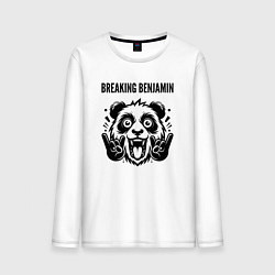 Лонгслив хлопковый мужской Breaking Benjamin - rock panda, цвет: белый