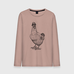 Мужской лонгслив Новогодняя курочка