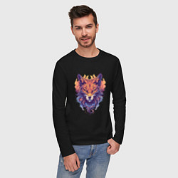 Лонгслив хлопковый мужской Foxs Fiery Head, цвет: черный — фото 2