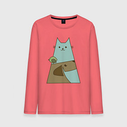 Мужской лонгслив Собачка птичка кошечка