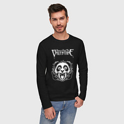 Лонгслив хлопковый мужской Bullet For My Valentine rock panda, цвет: черный — фото 2