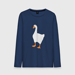 Лонгслив хлопковый мужской Untitled goose game honk, цвет: тёмно-синий