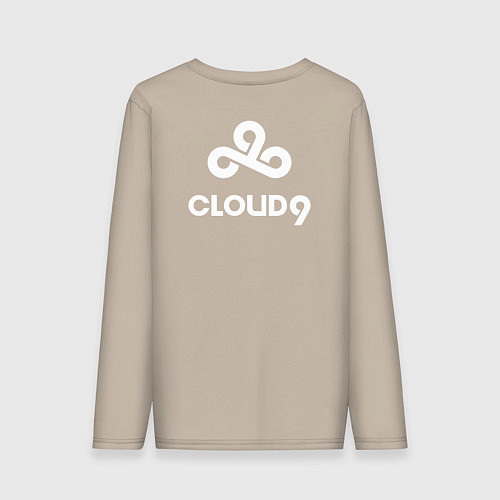 Мужской лонгслив Cloud9 - white logo / Миндальный – фото 2