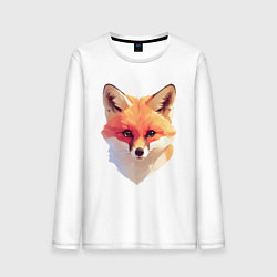 Лонгслив хлопковый мужской Foxs head, цвет: белый