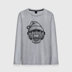 Мужской лонгслив Шимпанзе Дед Мороз