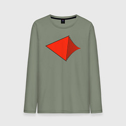 Мужской лонгслив Красные треугольники в перспективе
