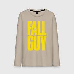 Лонгслив хлопковый мужской The fall guy logo, цвет: миндальный