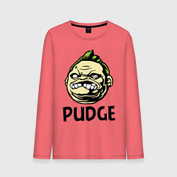 Лонгслив хлопковый мужской Pudge Face, цвет: коралловый