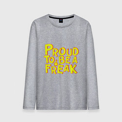 Лонгслив хлопковый мужской Proud to be a freak, цвет: меланж