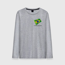 Лонгслив хлопковый мужской Im Brazilian - motto, цвет: меланж